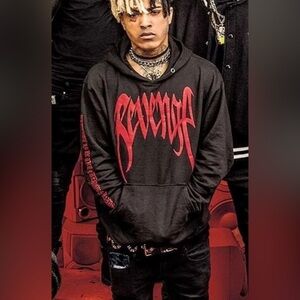 Revenge x XXXTentacion "Kill" Rare Puff Print/Raw Hem Hoodie Women’s Size Medium